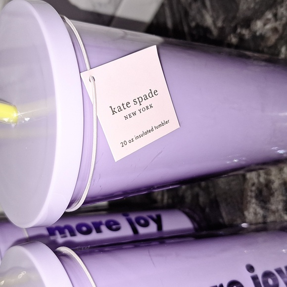 ♠️ Set of 4 Kate Spade “more joy” Insulated Tumblers. Purple. 20 oz. - Picture 4 of 8